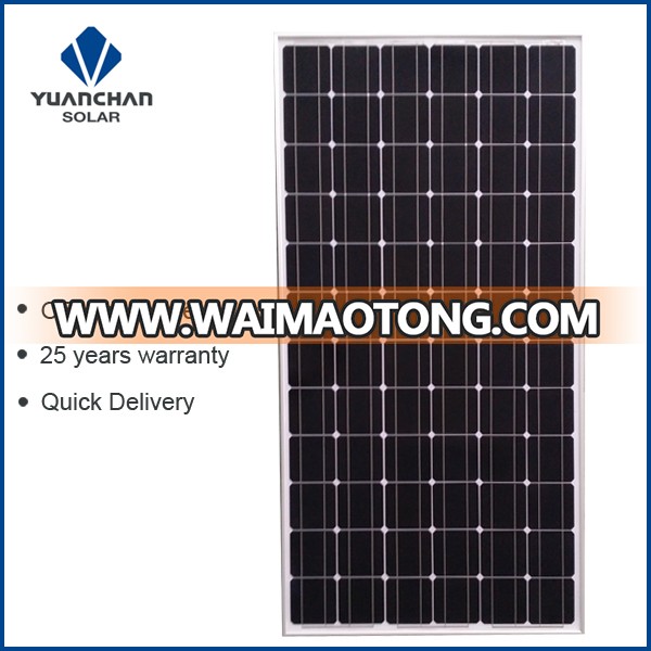 Yuanchan 200W Mono Solar Panel with 125 Cells, Low Price and High Quality